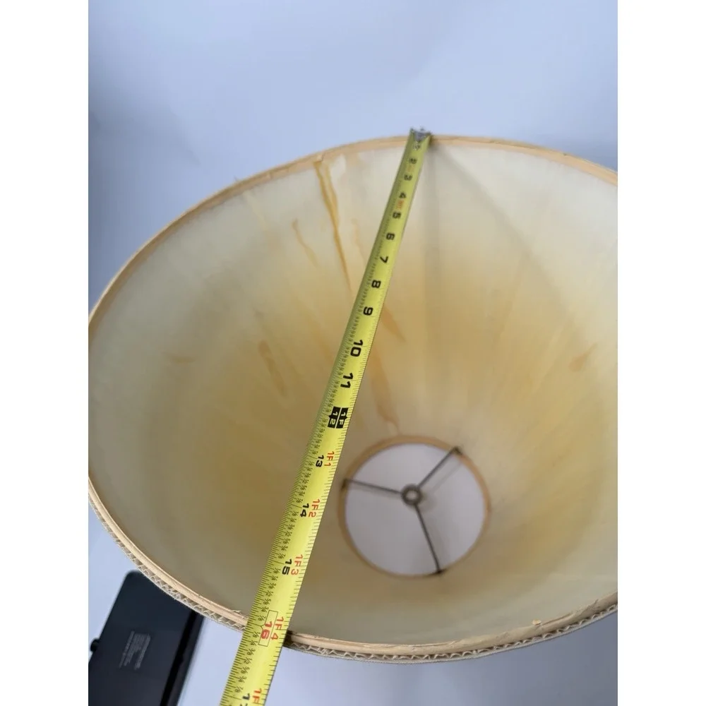 Vintage Ivory Pleated Fabric Large Lamp Shade 12x16